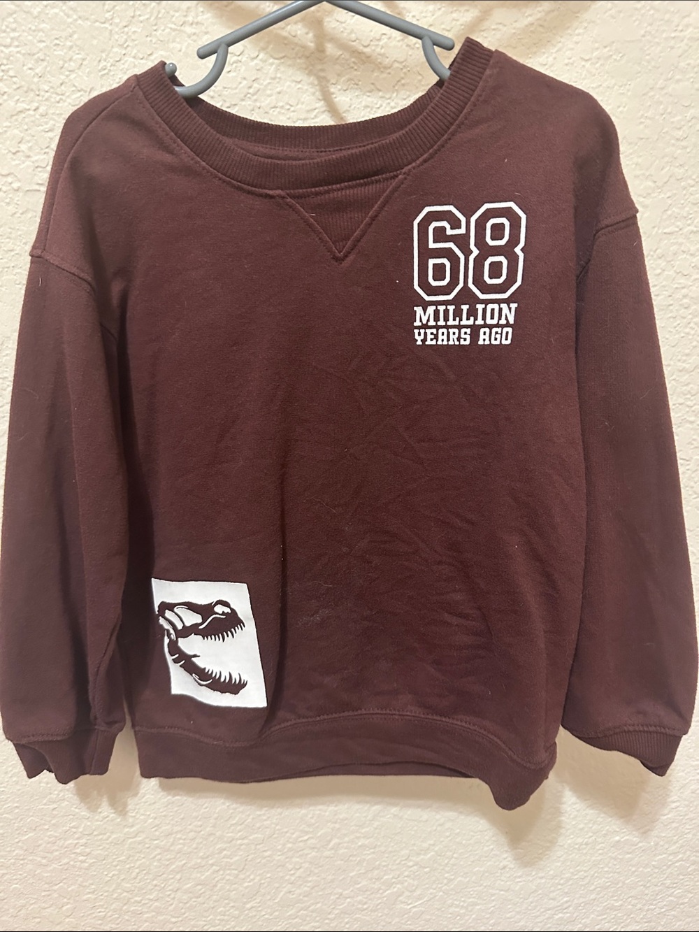 Cat & Jack Maroon Pullover Sweatshirt with White Graphics